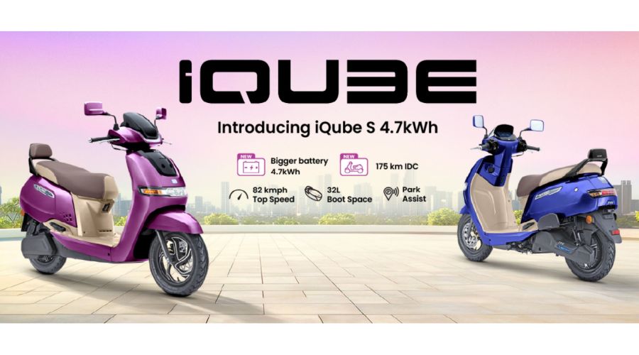 TVS Motor Company strengthens its TVS iQube Portfolio with a new S 4.7 kWh Variant